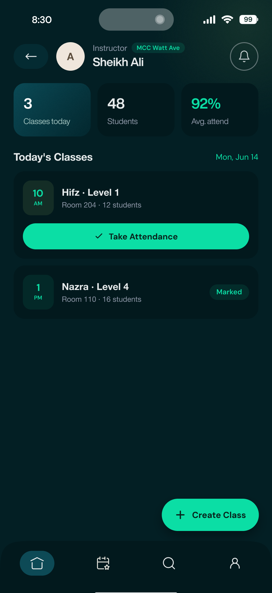 Nadwa — Teachers screen